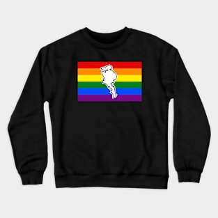 Quadra Island BC - Rainbow Pride Flag - LGBTQ - Quadra Island Crewneck Sweatshirt